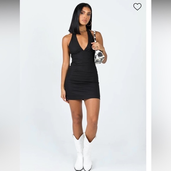 Princess Polly Dresses & Skirts - Princess Polly Nashville black mini halter dress size 4 nwt